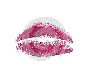 Lipstick kiss mark, isolated