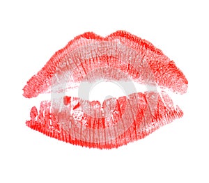 Lipstick kiss mark, isolated