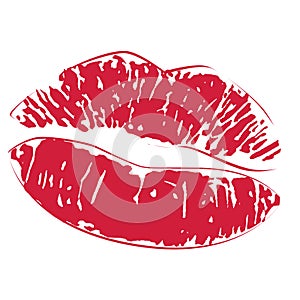 lipstick kiss print icon