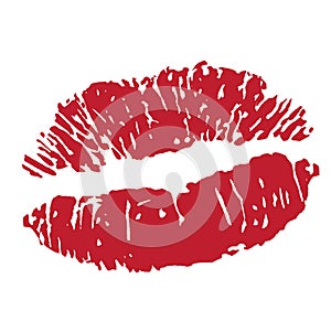 lipstick kiss print icon