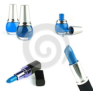 Lipstick with nailpolish isolated photo