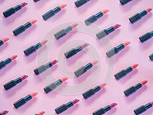 Lipstick pattern on pink