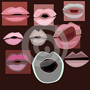 Lipstick pattern on pink
