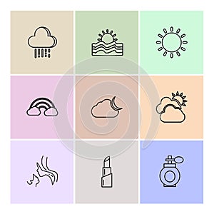 lipstick , rainbow , sun , Ecology , eco , icons , weather , en