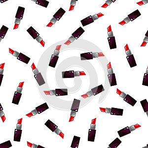 Lipstick seamless pattern. Glamour vector background