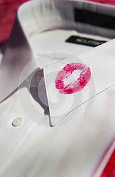Lipstick on shirt collar