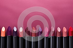 Lipsticks themed background large copy space - stock picture backdrop