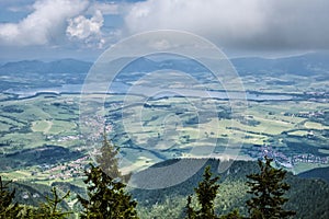 Liptovská kotlina z vrcholu Siná, Nízké Tatry, Slovensko