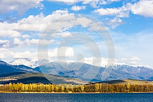 Liptovska Mara with Western Tatras at background, Slovakia