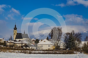 Liptovsky Jan village at winter. Slovakia