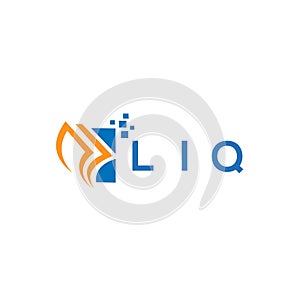 LIQ credit repair accounting logo design on WHITE background. LIQ creative initials Growth graph letter logo concept. LIQ business