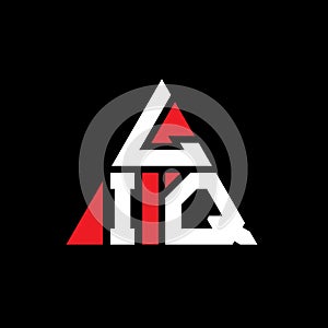 LIQ triangle letter logo design with triangle shape. LIQ triangle logo design monogram. LIQ triangle vector logo template with red