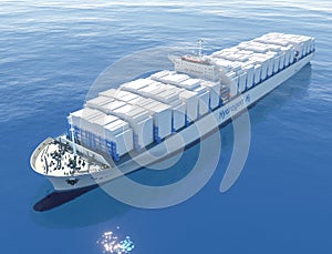 Liqiud Hydrogen renewable energy in vessel - LH2 hydrogen gas for clean sea transportation on ship with composite cryotank for