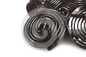 Liqorice wheels candies
