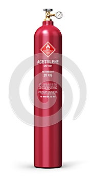 Liquefied acetylene industrial gas cylinder