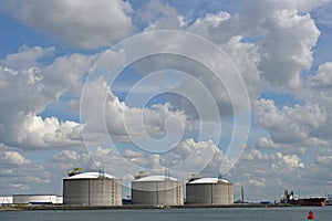 Liquefied Natural Gas LNG storage terminal in Rotterdam