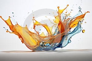 Liquid abstract colorful splash on white background. Generative AI