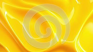 Liquid abstract yellow glossy wavy background