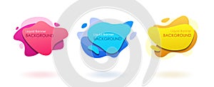 Liquid Banner set, cool modern text frame bubble