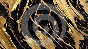 Liquid black marble with gold textures