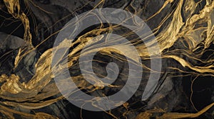 Liquid black marble with golden texture. Luxury pattern, liquid illustration. rich melted, golden, texture. 3d illustration, 3d