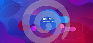 Liquid bubble dynamic wavy geometric shape abstract background. cool gradient color fluid with dot line creative design element.