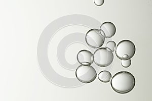 Liquid bubbles over a gradient background