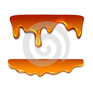 Liquid caramel, Honey. Vector