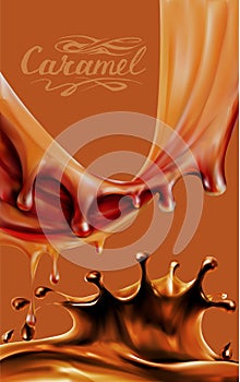 Liquid chocolate, caramel or cocoa illustration