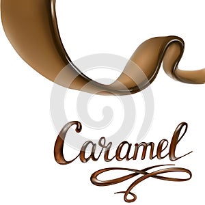 Liquid chocolate, caramel or cocoa illustration