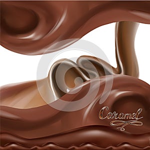 Liquid chocolate, caramel or cocoa illustration