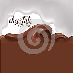 Liquid chocolate, caramel or cocoa illustration