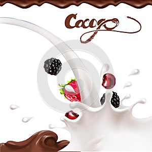 Liquid chocolate, caramel or cocoa illustration