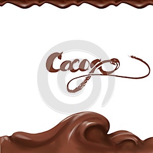 Liquid chocolate, caramel or cocoa illustration