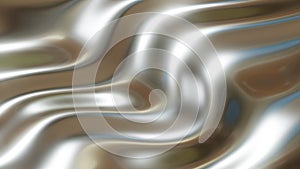 Liquid chrome waves background, shiny and lustrous metal pattern texture, silky 3D illustration