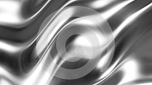 Liquid chrome waves background, shiny and lustrous metal pattern texture, silky 3D illustration photo