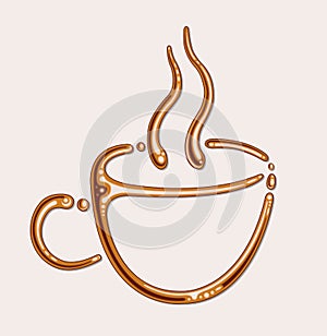 Liquid Coffee Cup - illustration design