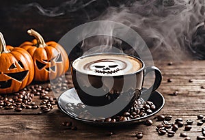 Liquid Coffee Elegance: Halloween Special with Milk
