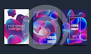 Liquid color background design. Fluid gradient shapes composition. Futuristic design posters.