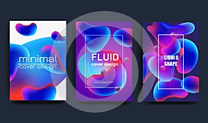 Liquid color background design. Fluid gradient shapes composition. Futuristic design posters.