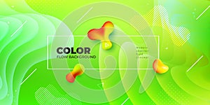 Liquid color background design. Green Fluid gradient shapes composition. Futuristic design posters. Eps10 vector.