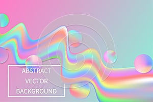 Liquid color background design. Holograme gradient shapes composition. Futuristic design posters. Vector. photo