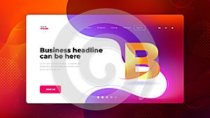 Liquid color background design for Landing page site. Fluid gradient shapes composition. Futuristic design posters