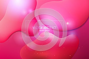 Liquid color background design most popular color plastic Pink. Fluid gradient shapes composition. Futuristic design