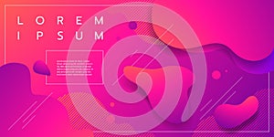 Liquid color background design with square cells. Fluid gradient shapes composition. Purple Futuristic design posters