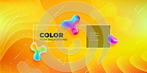 Liquid color background design. Yellow Fluid gradient shapes composition. Futuristic design posters. Eps10 vector.