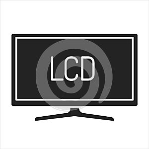 Liquid-crystal display black glyph icon. Full High Definition. Resolution 1920 1080 pixels and a frame rate of at least