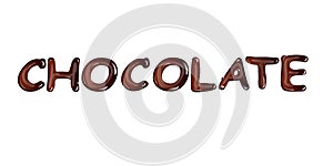 Liquid dark chocolate isolated on white background.