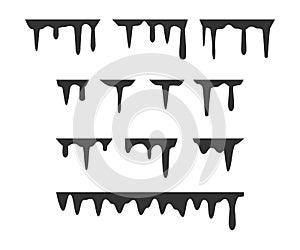 Liquid dripping, paint, oil, background. Vector illustration