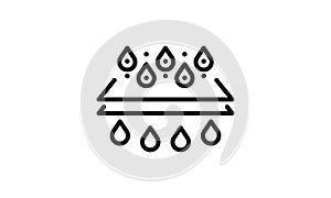 Liquid drop clean, filter water icon, Aqua clear logo design, vector illustration outline sign